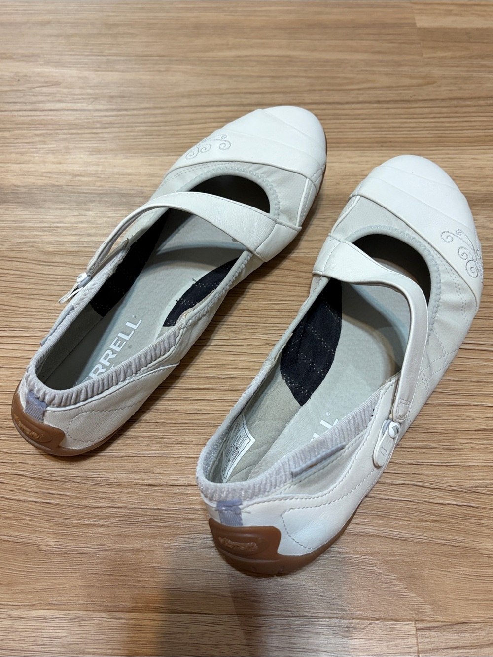 Merrell Barefoot White Leather Mary Jane Flats Minimalist Shoes Women’s 10 - Picture 4 of 5